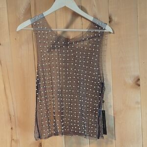 Emerson Lang Sheer Embellished Tank Top